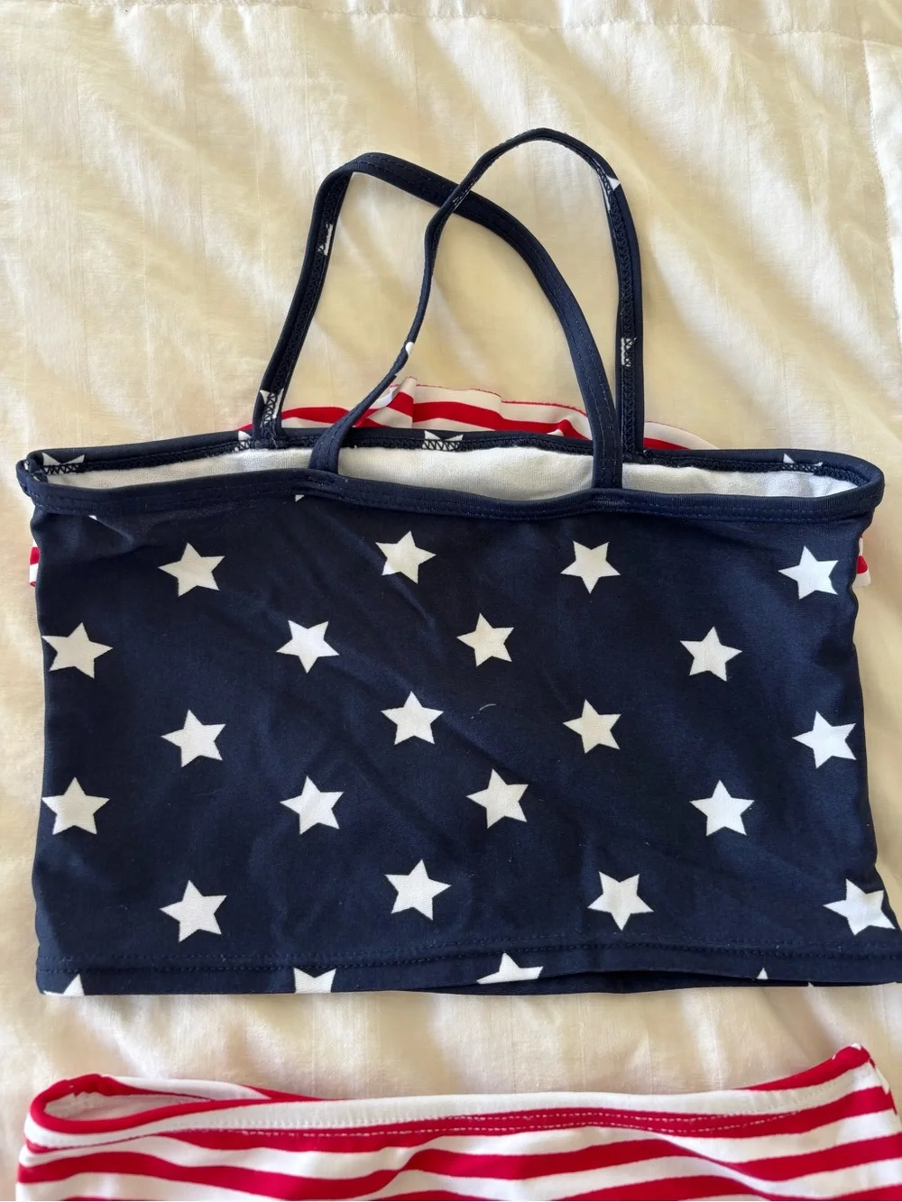 The Children's Place Girls Size 4 Red White Blue Stars 2-Piece swimsuit Bikini